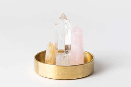 Abundance Crystal Trio - Citrine, Rose Quartz + Clear Quartz-0